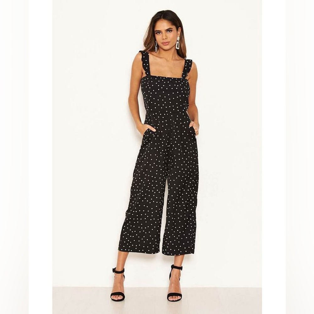 Aritzia Black and White Polka Dot Jumpsuit